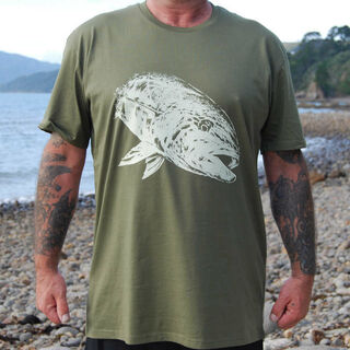 T-Shirt Kingfish/Snapper Fern Skeleton Print